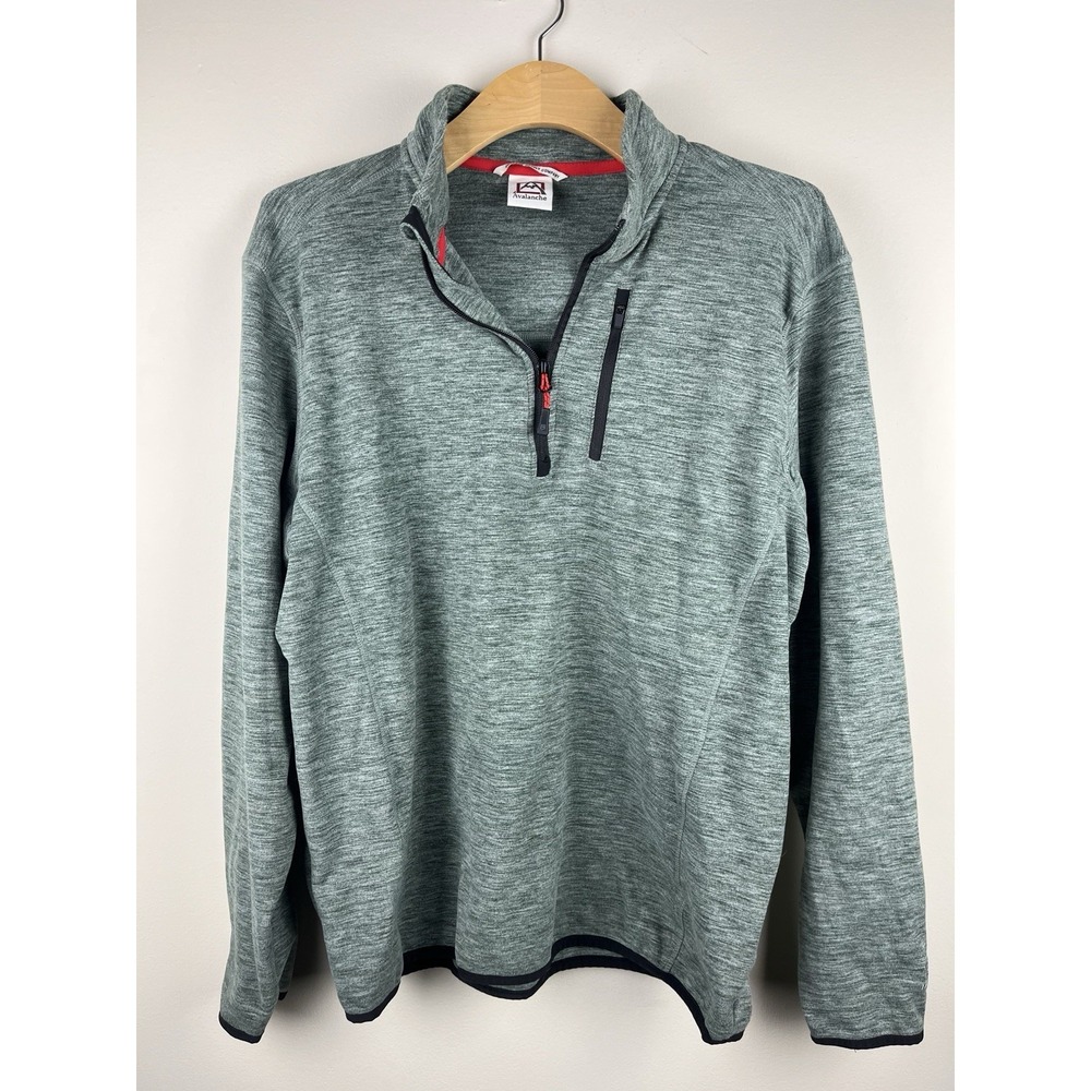 Avalanche Men's Gray 1/4 Zip Mock Neck Pullover Long Sleeve Size L